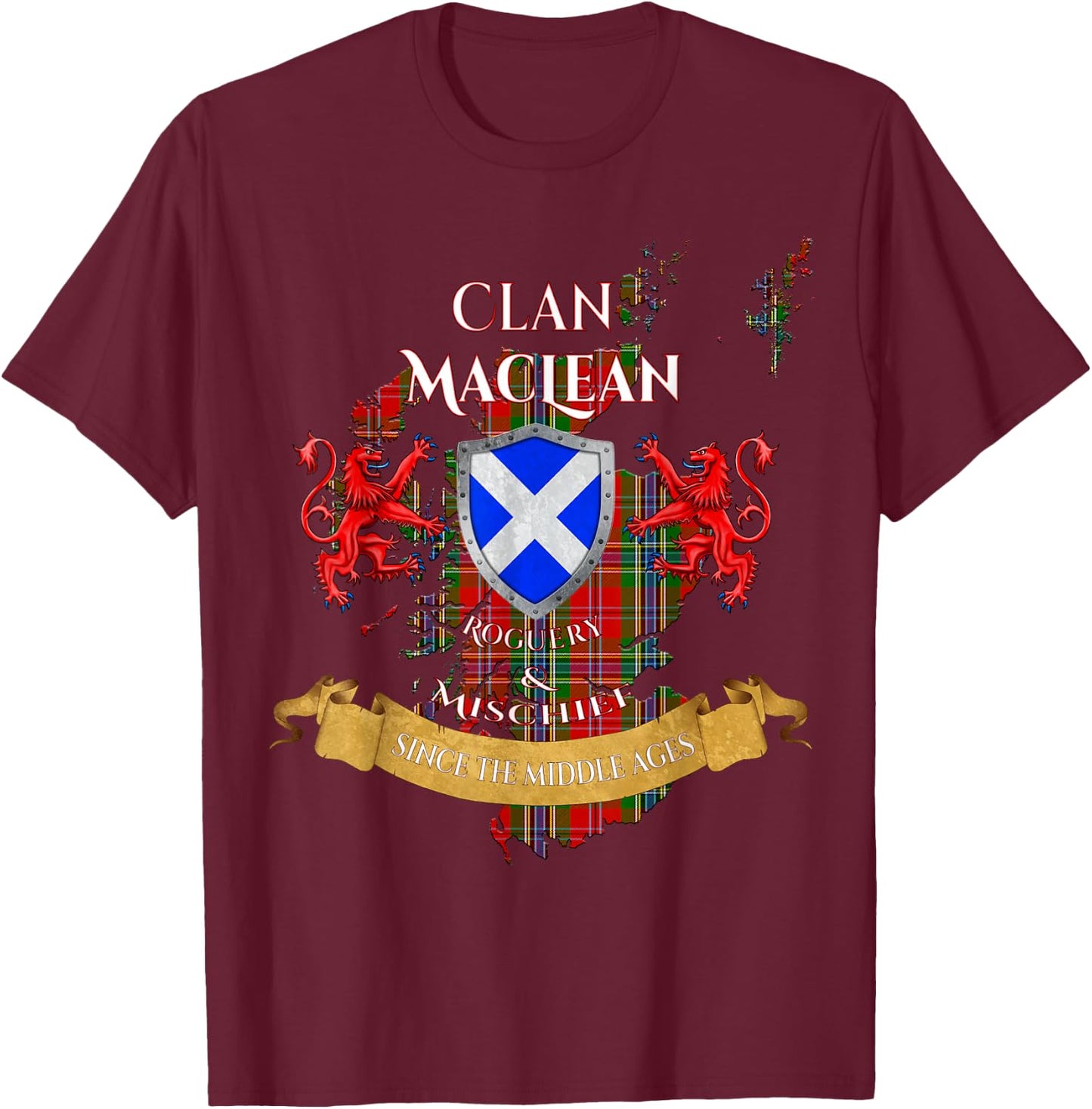 MacLean of Duart Scottish Family Clan Middle Ages Mischief T-Shirt - T-Shirt | Maroon