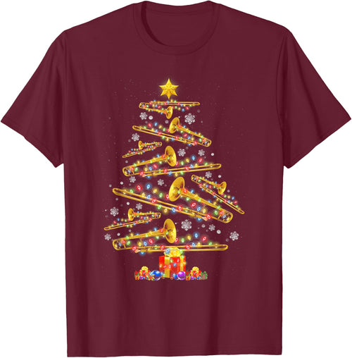 Christmas Trombone Player Xmas Tree Jazz Music Lover Santa