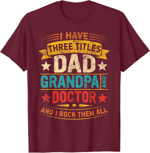 Doctor grandpa funny Doctor dad fathers day retro T-Shirt - T-Shirt | Maroon