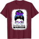 RA Rheumatoid Arthritis Awareness Warrior Women Messy Bun T-Shirt - T-Shirt | Maroon