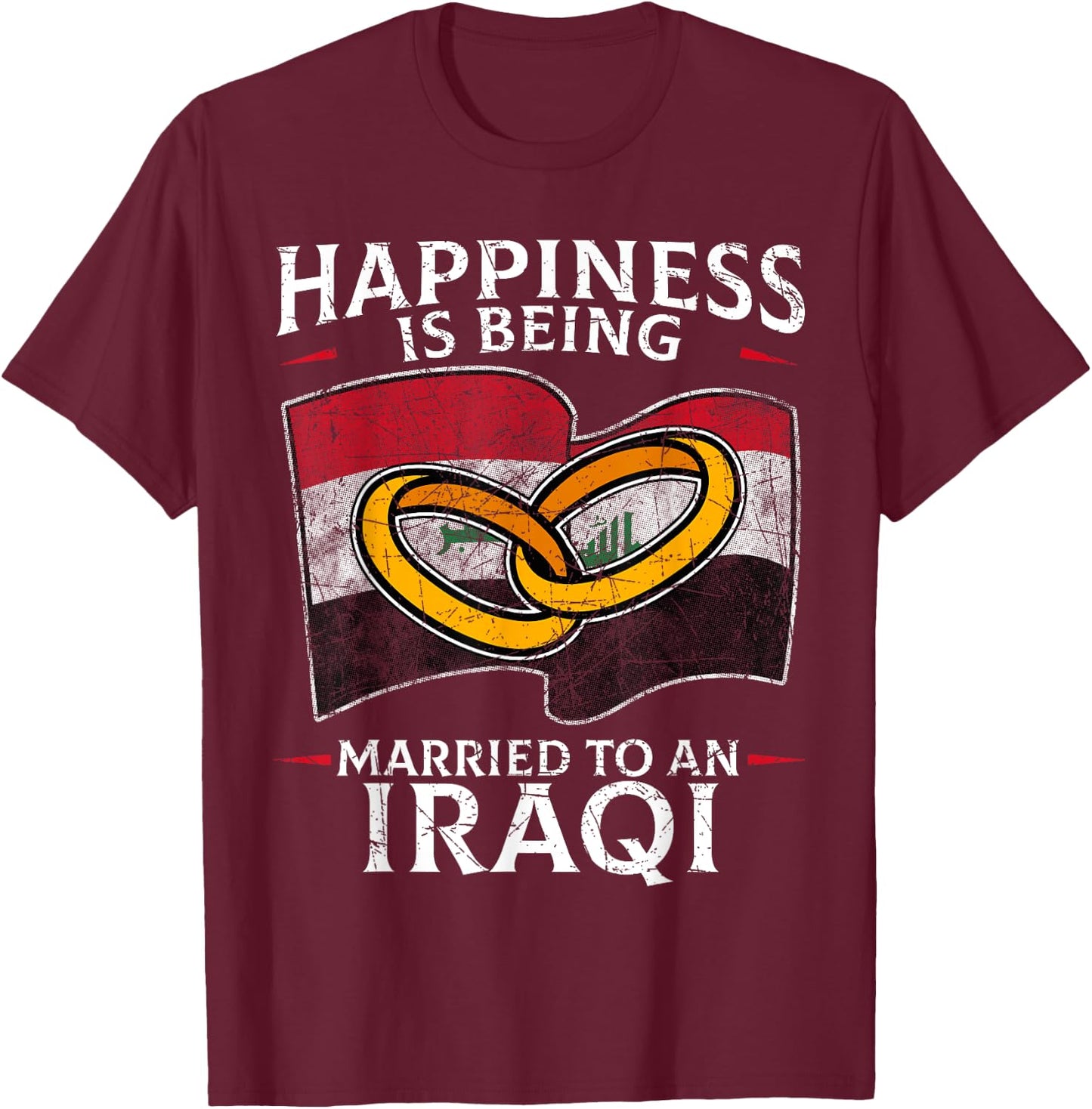 Iraqi Wedding Republic of Iraq Marriage Heritage T-Shirt - T-Shirt | Maroon