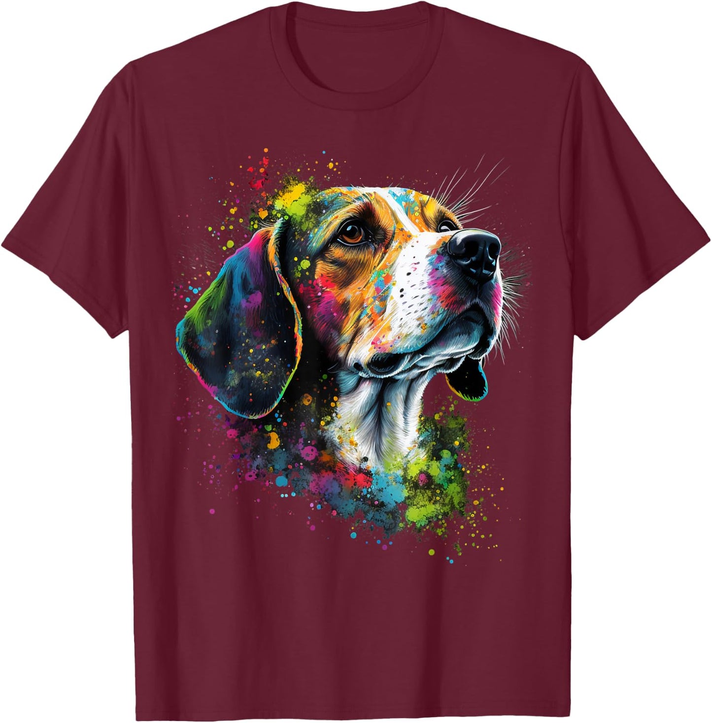 Cute Beagle Dog on Beagle Lover Men Women Kids T-Shirt - T-Shirt | Maroon