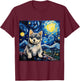 Starry Night Alaskan Klee Kai - Alaskan Klee Kai T-Shirt - T-Shirt | Maroon