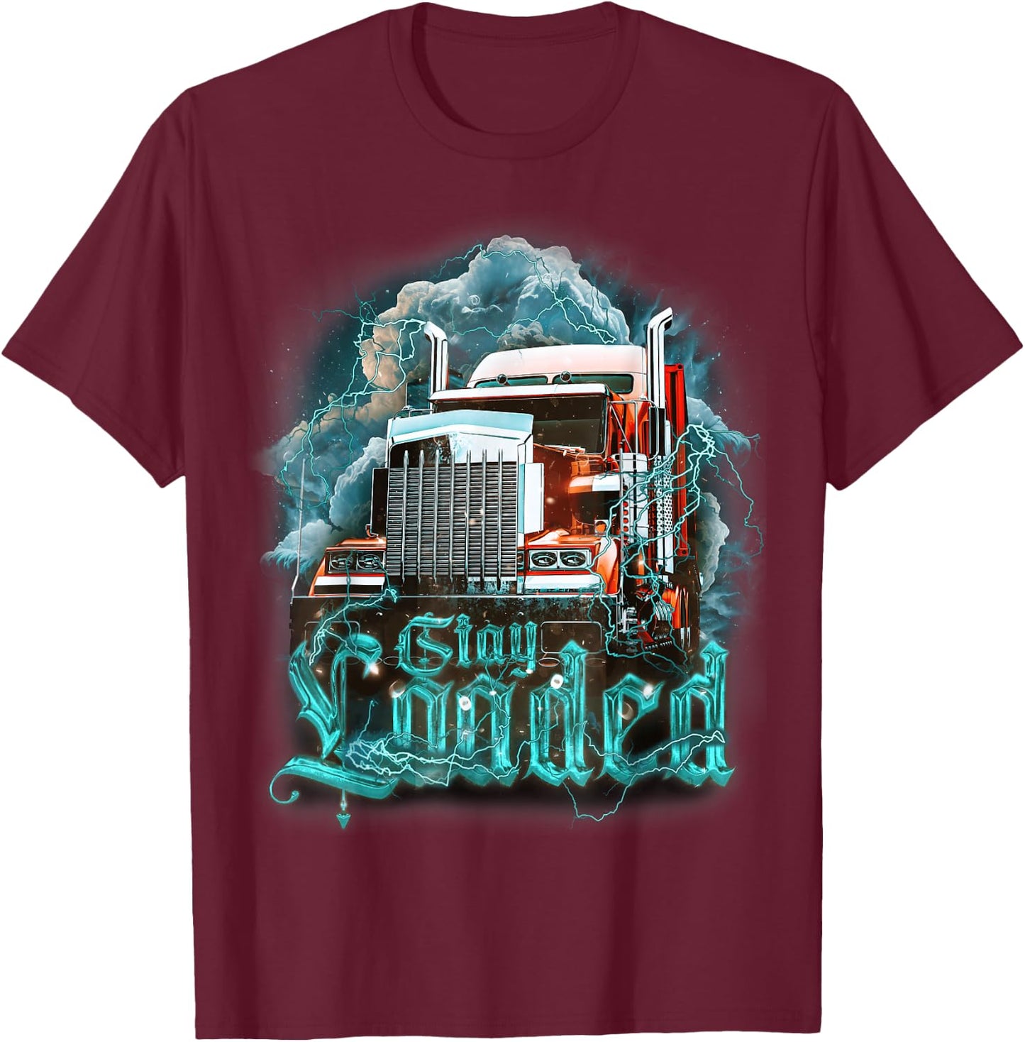 Truck Driver Design Dad Big Rig Semi-Trailer Truckin T-Shirt - T-Shirt | Maroon
