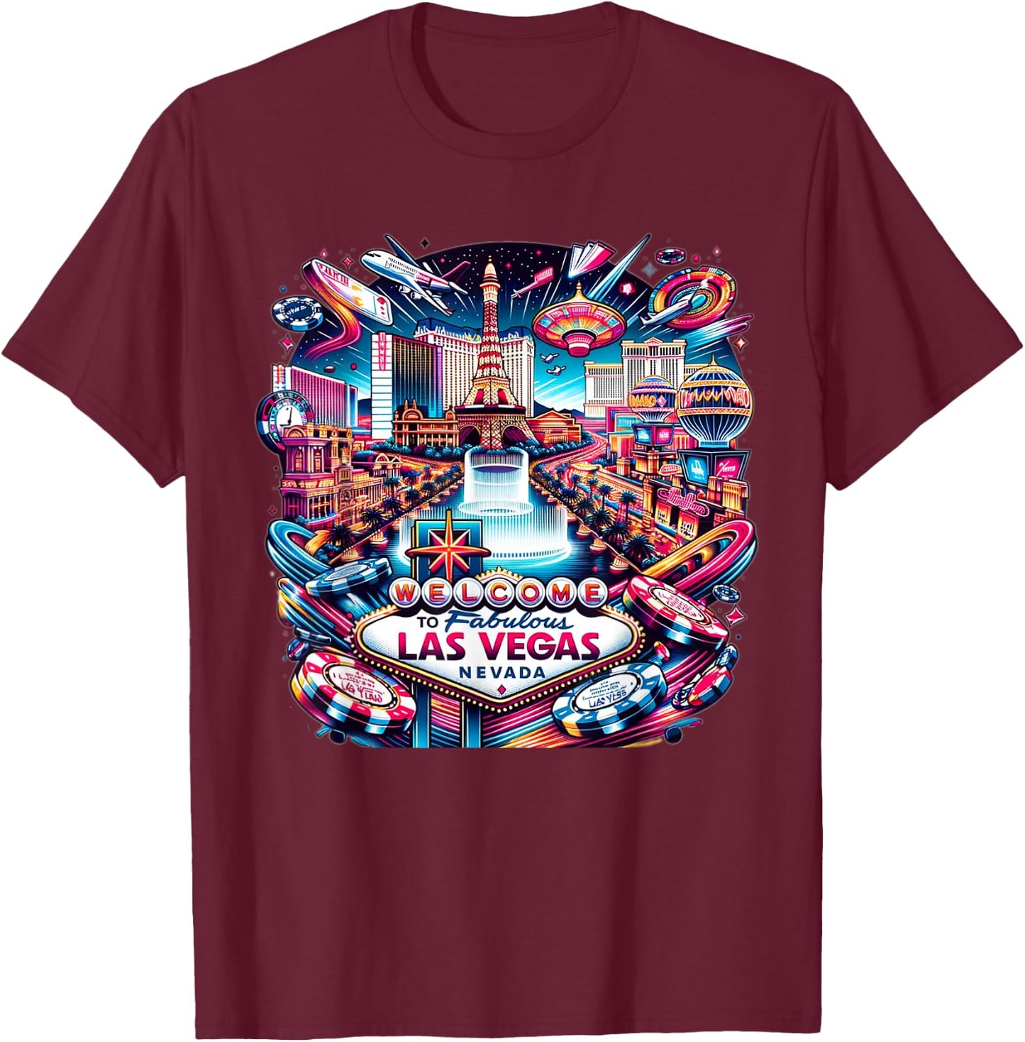 New LAS VEGAS Love Baby for Holidays in Las Vegas Souvenir T-Shirt - T-Shirt | Maroon