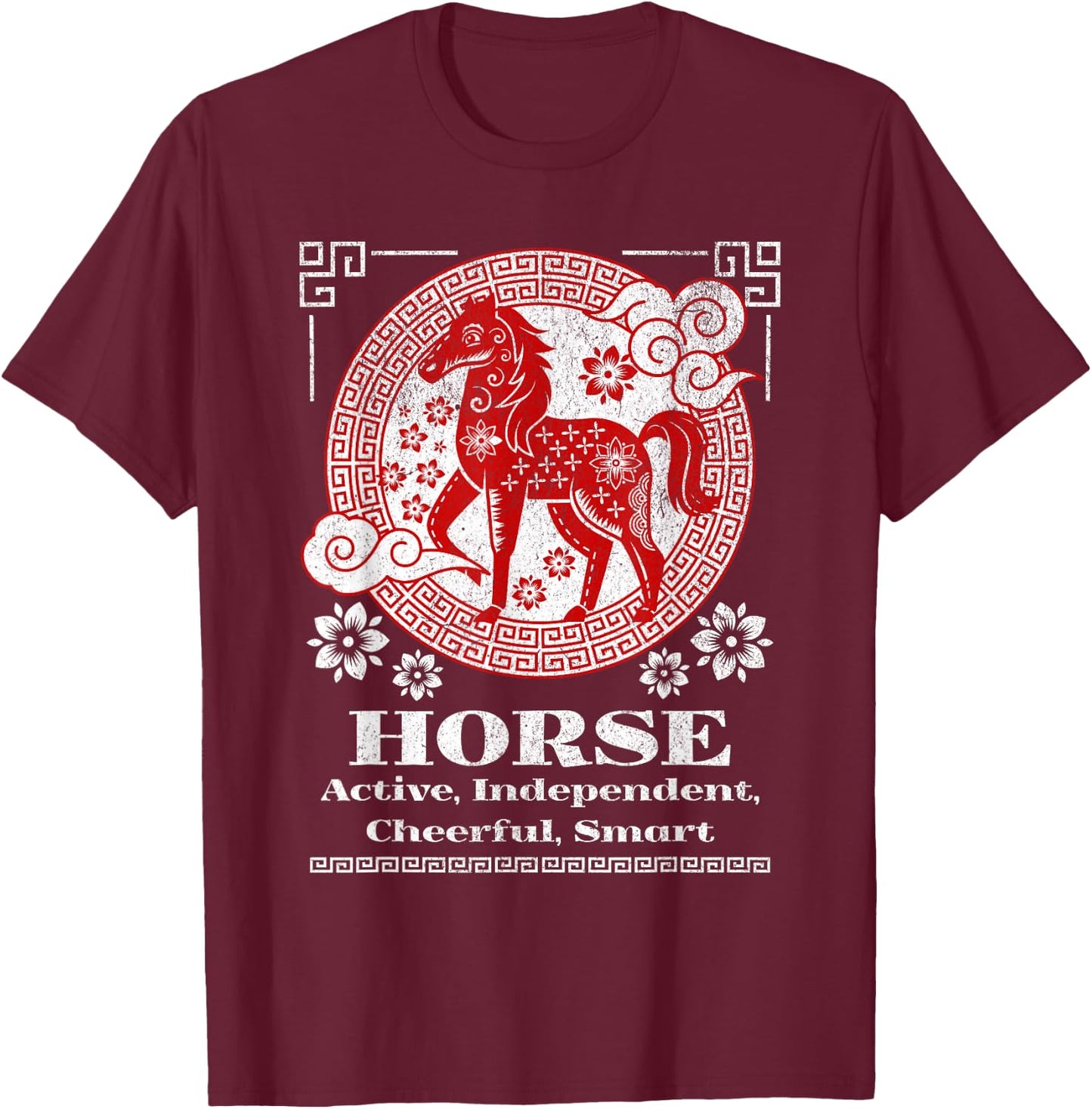 Chinese Zodiac Horse Personality T-Shirt - T-Shirt | Maroon