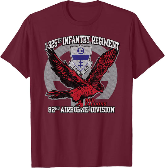 American Marauder: 1-325th Airborne Infantry Red Falcons T-Shirt - T-Shirt | Maroon