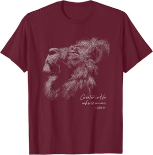 Lion of Judah Christian T-Shirt - T-Shirt | Maroon
