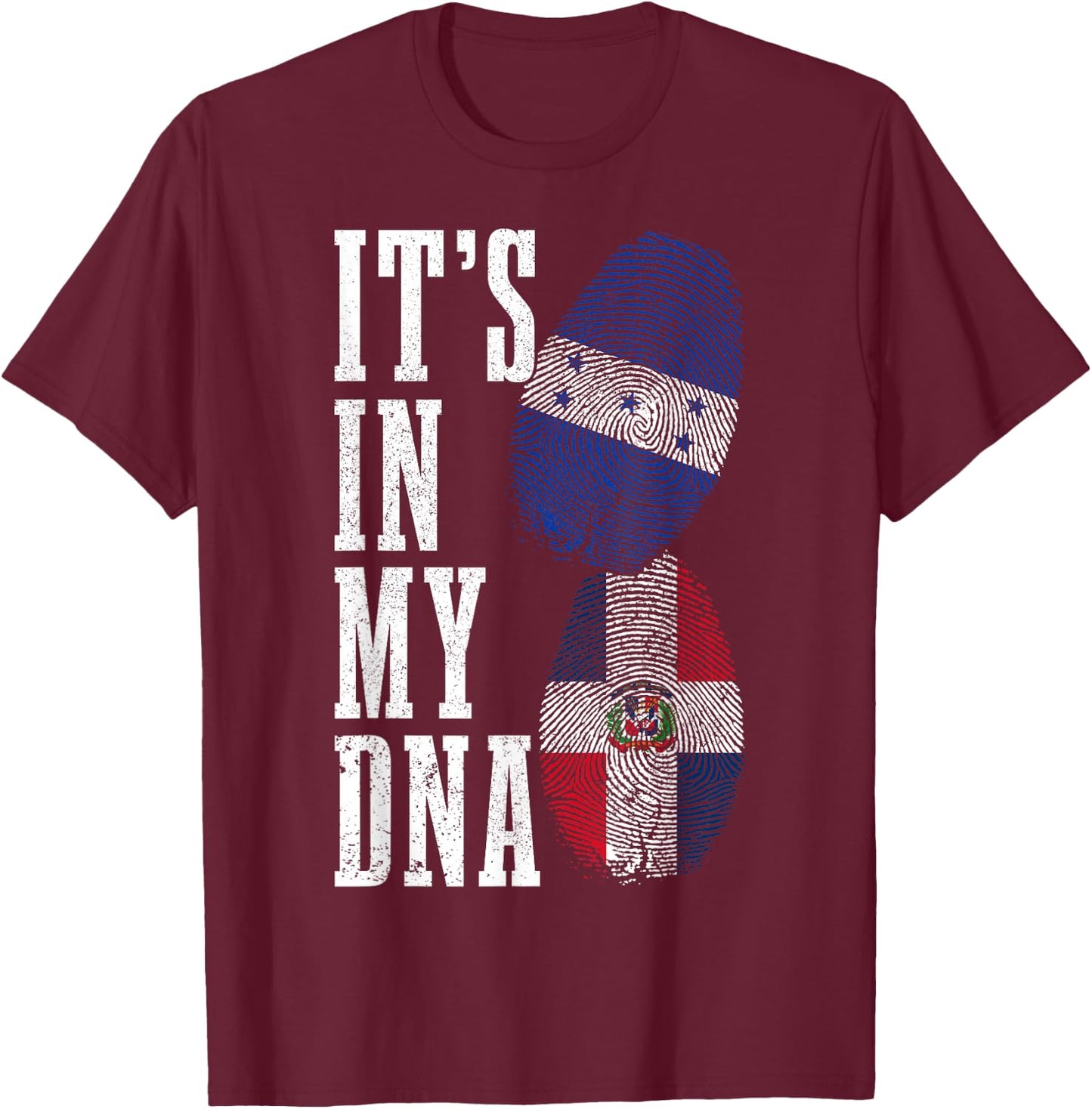 Honduras Dominican Republic DNA Honduran Flag Pride Heritage T-Shirt - T-Shirt | Maroon