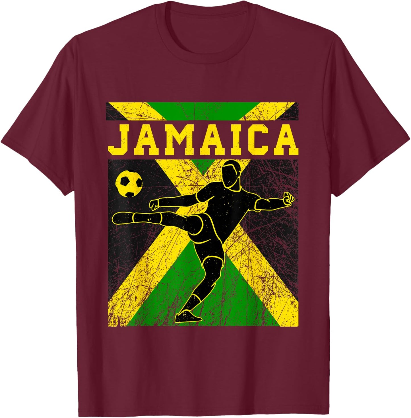 Jamaica Football Apparel Jamaican national Reggae Boys T-Shirt - T-Shirt | Maroon