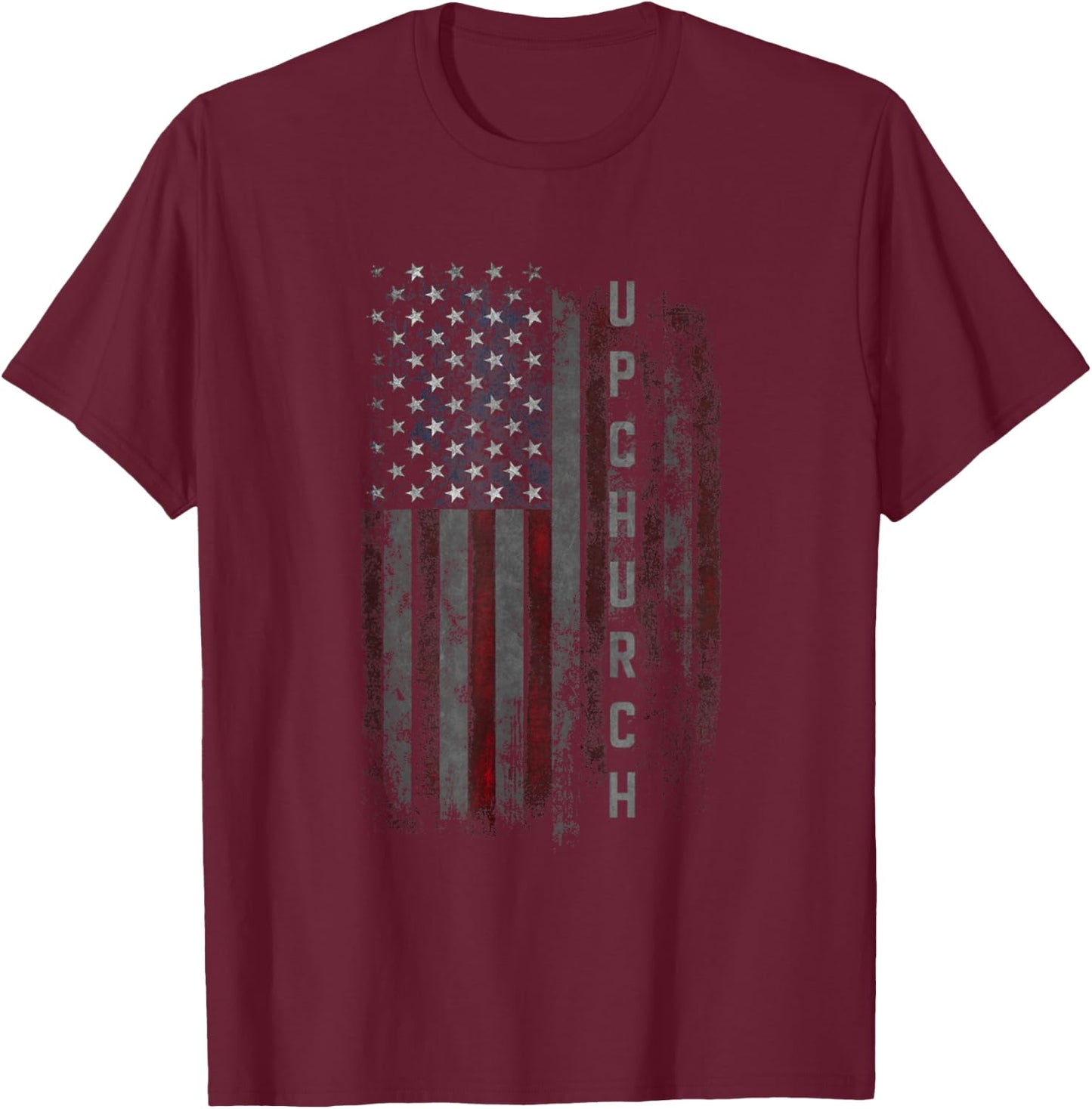 Upchurch Family American Flag T-Shirt - T-Shirt | Maroon