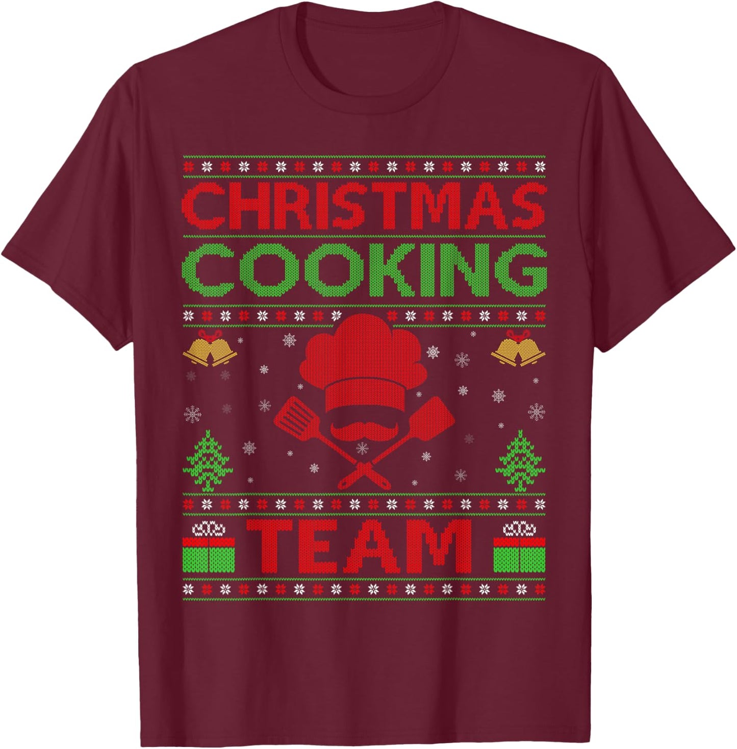 Cookies Squad Cooking Chef Christmas Cooking Team Ugly T-Shirt - T-Shirt | Maroon