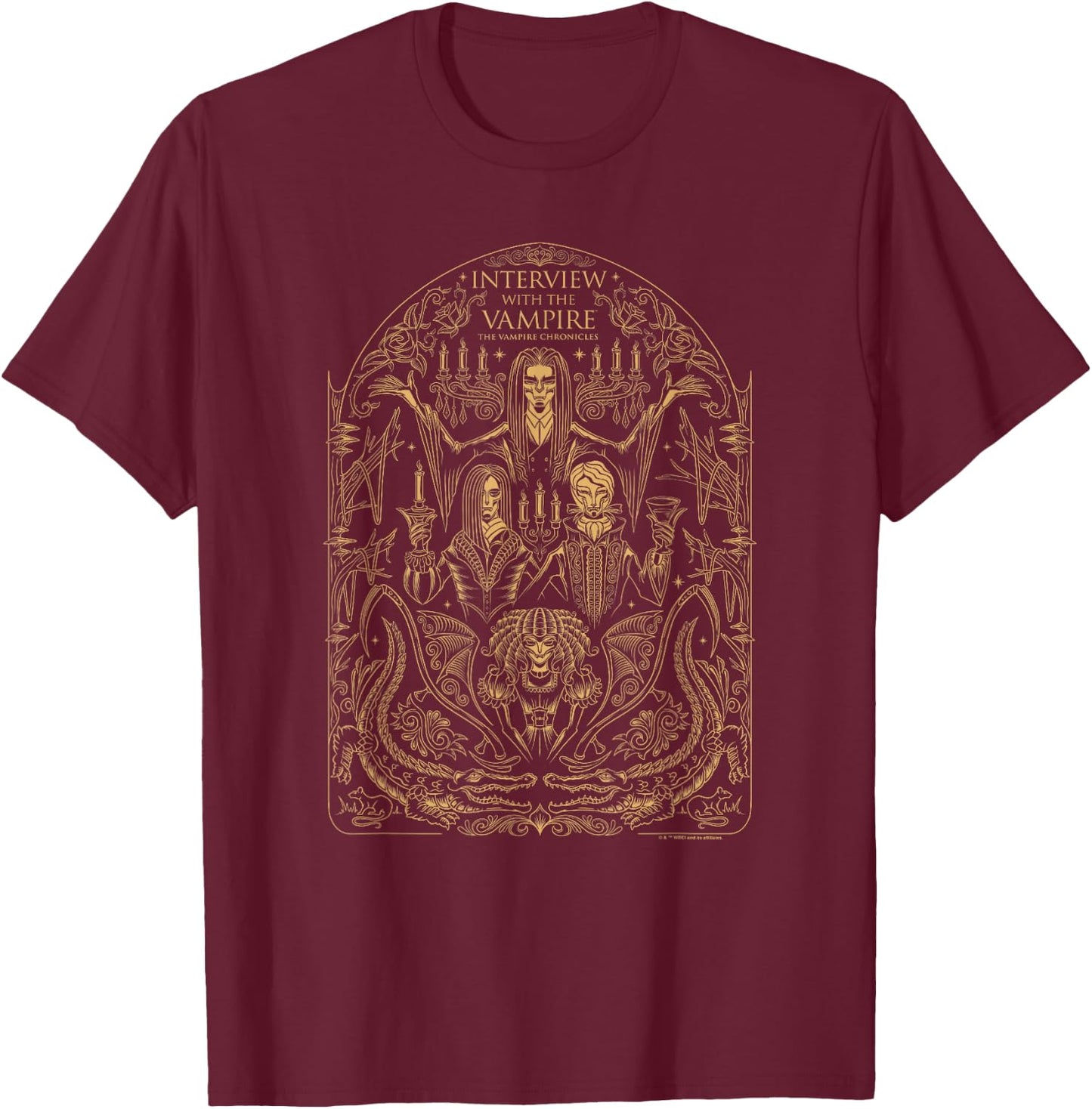 WB100 Interview with The Vampire Vintage Medieval Vampire T-Shirt - T-Shirt | Maroon