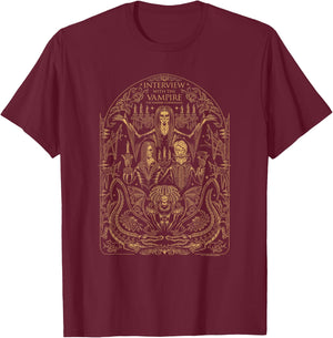 WB100 Interview with The Vampire Vintage Medieval Vampire T-Shirt - T-Shirt | Maroon