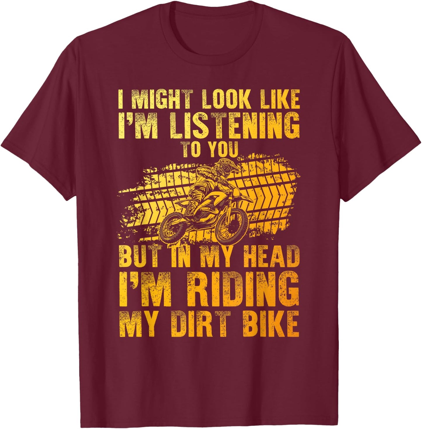 Funny Dirt Bike Art Women Dirtbike Motorcycle Riding T-Shirt - T-Shirt | Maroon