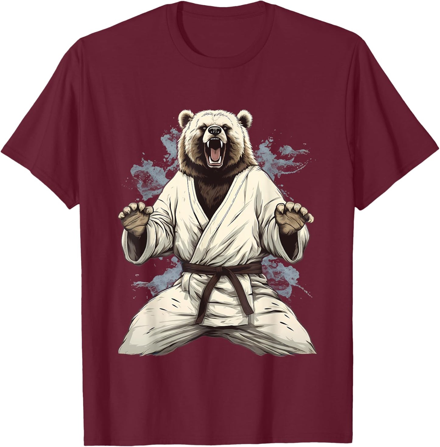 MMA Grizzly Bear Karate T-Shirt - T-Shirt | Maroon