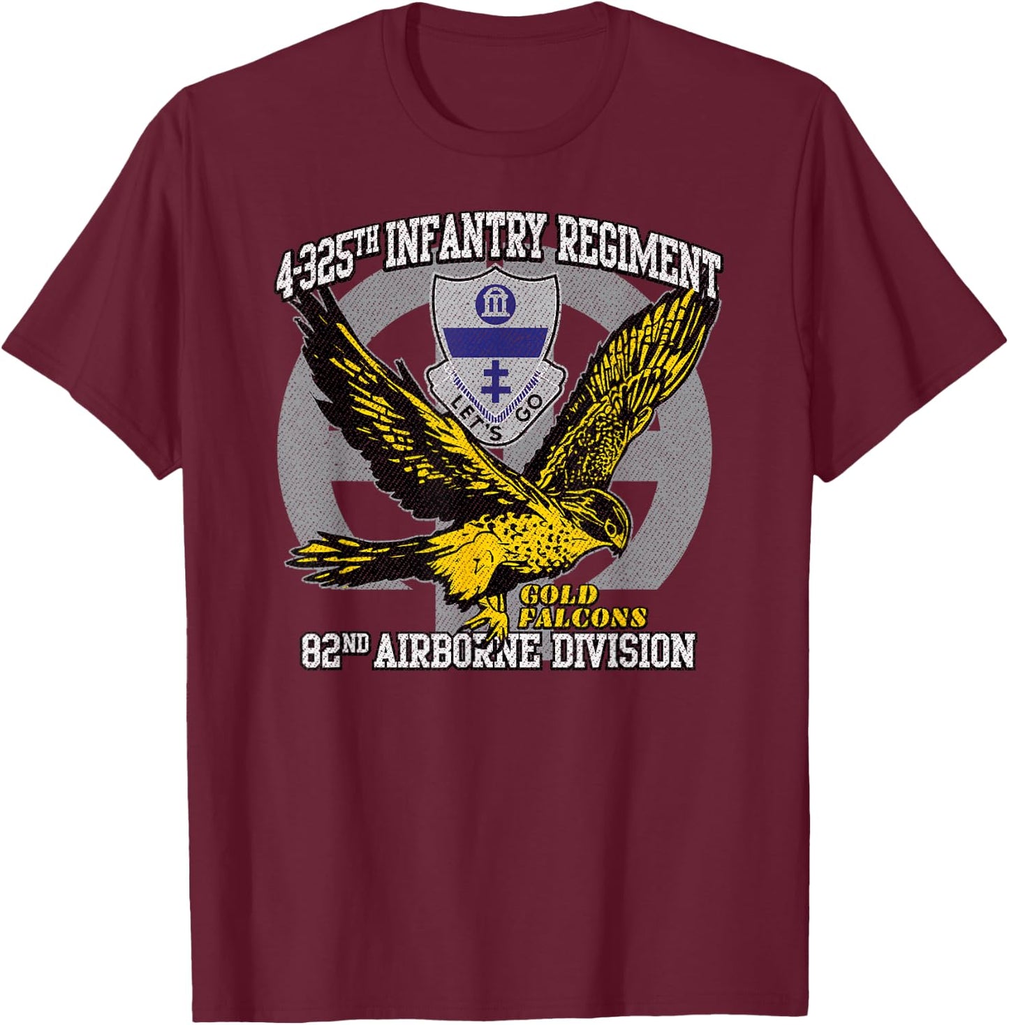 American Marauder: 4-325th Airborne Infantry Gold Falcons T-Shirt - T-Shirt | Maroon