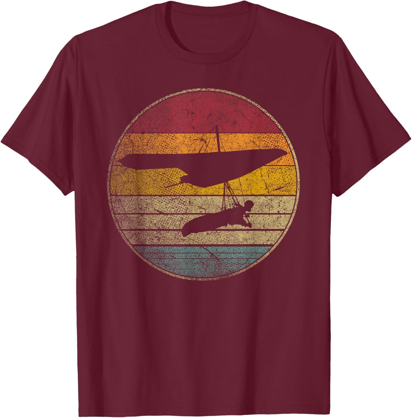 Hang Gliding Glider Gift Shirt Retro Style Vintage 70s 80s T-Shirt - T-Shirt | Maroon