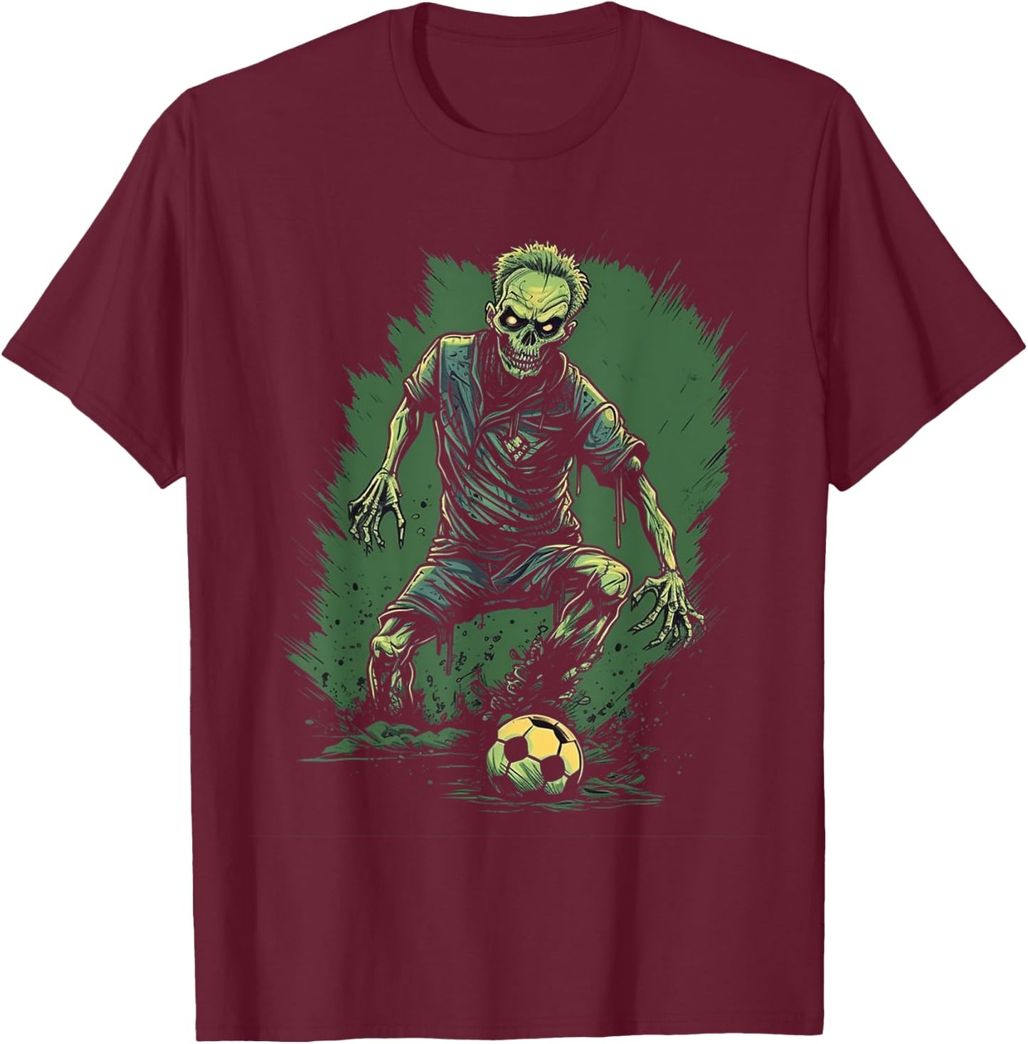 Zombie Soccer Player Halloween Costume Sport Men Boys T-Shirt - T-Shirt | Maroon