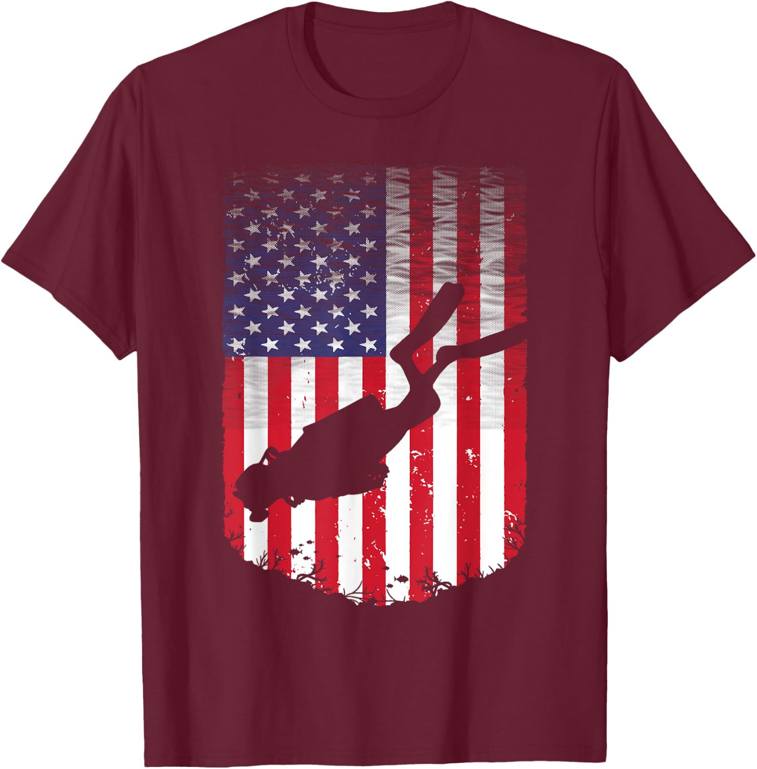 Funny Scuba Diving Art Women Scuba Diver Swimming T-Shirt - T-Shirt | Maroon
