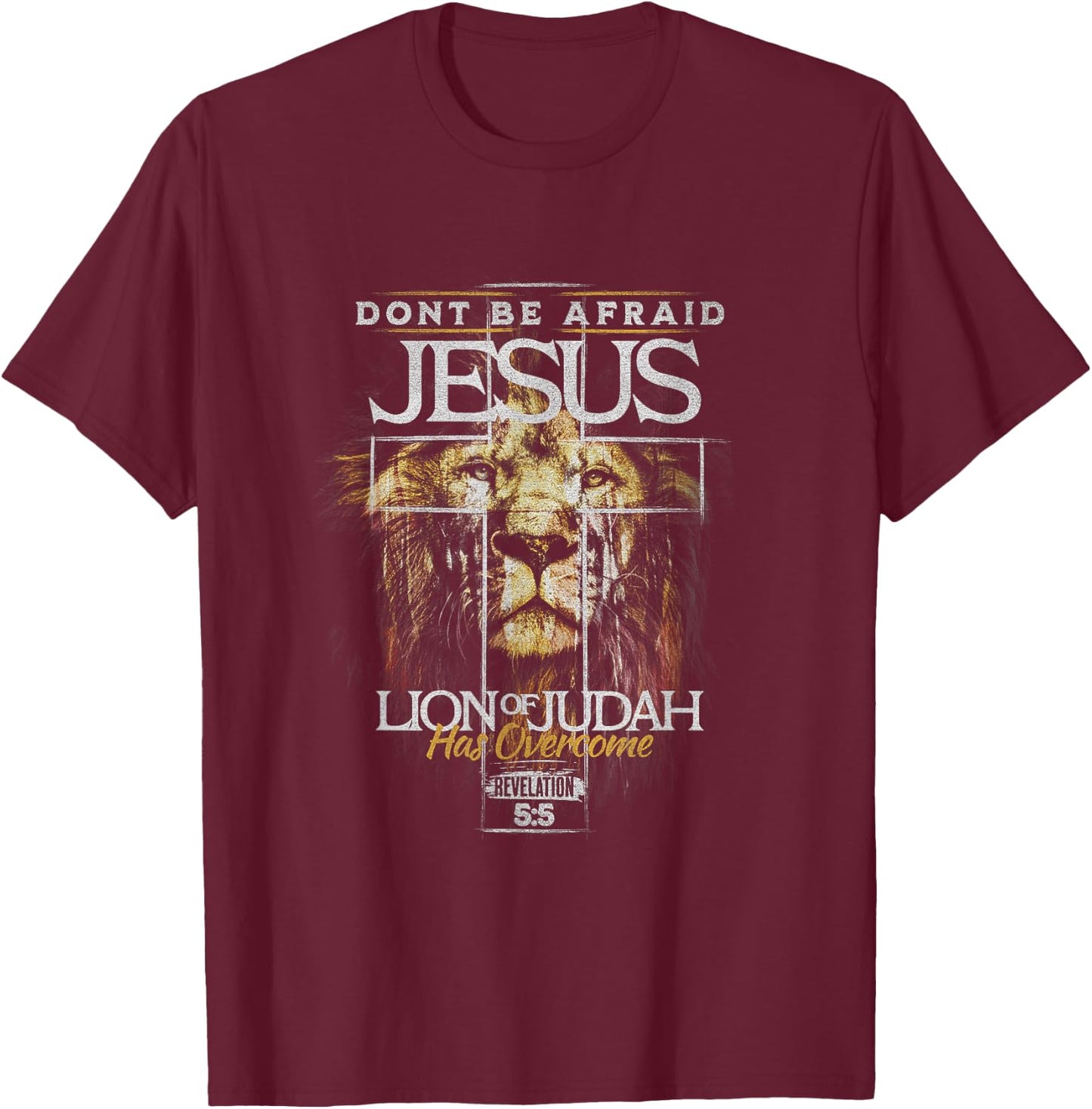 Jesus Lion of Judah - Revelation 5:5 T-Shirt - T-Shirt | Maroon
