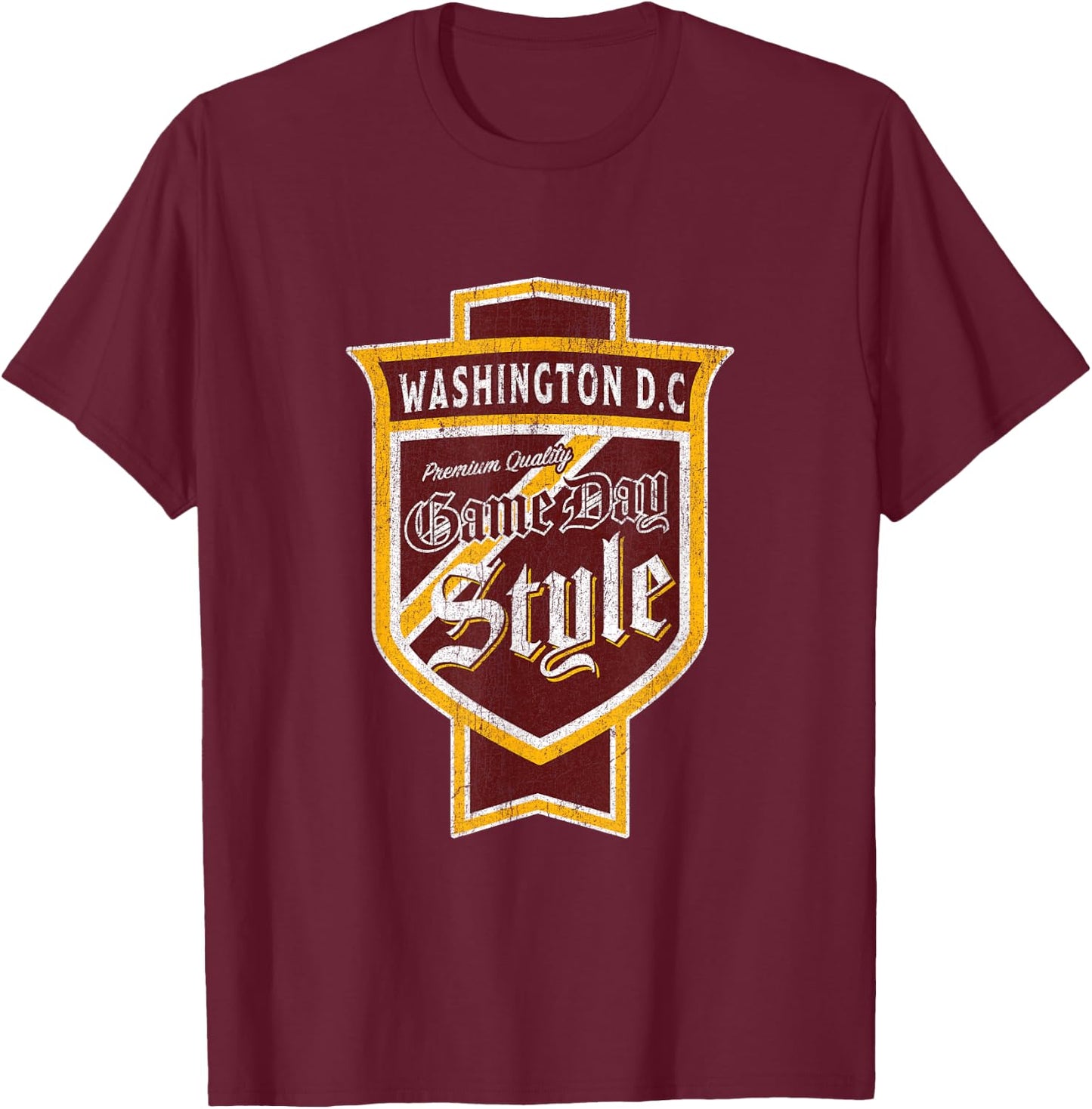 Faded Washington D.C. Beer Label - D.C. Pride T-Shirt - T-Shirt | Maroon