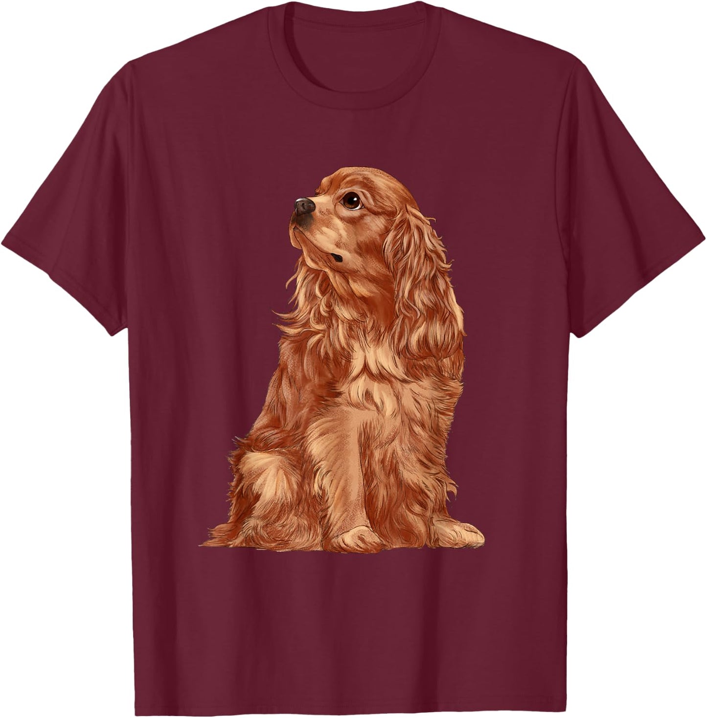 Cavalier King Charles Spaniel Dog Seat T-Shirt - T-Shirt | Maroon