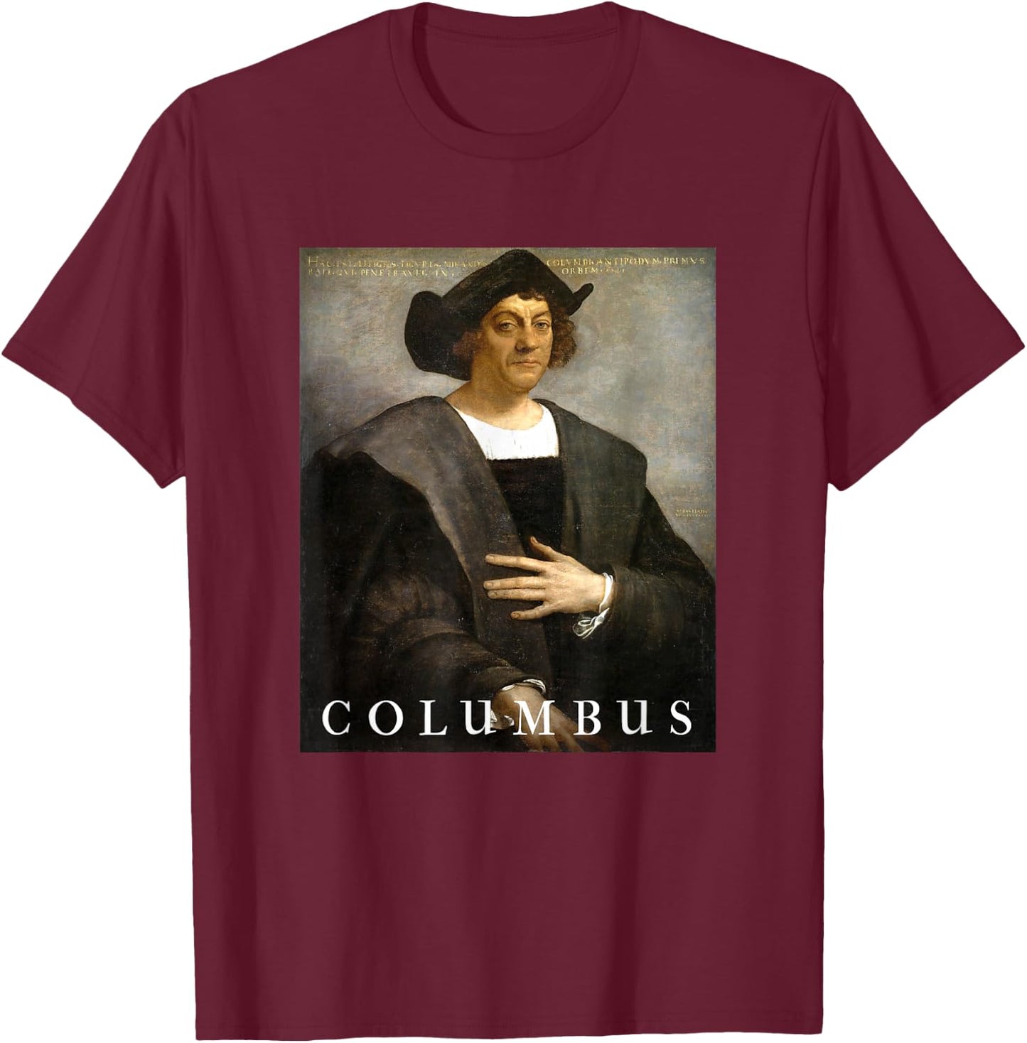 Christopher Columbus Portrait T-Shirt - T-Shirt | Maroon