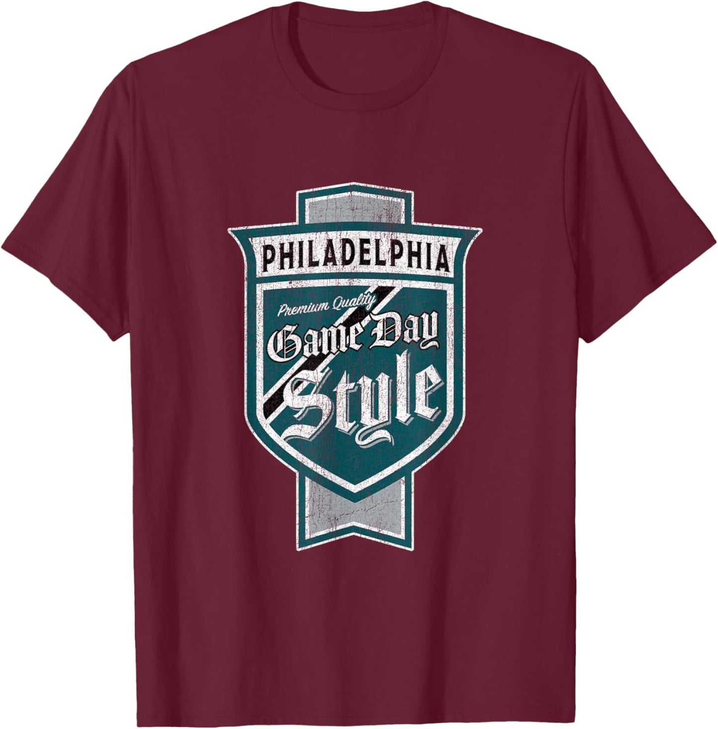 Vintage Philadelphia Beer Label - Philly Pride T-Shirt - T-Shirt | Maroon