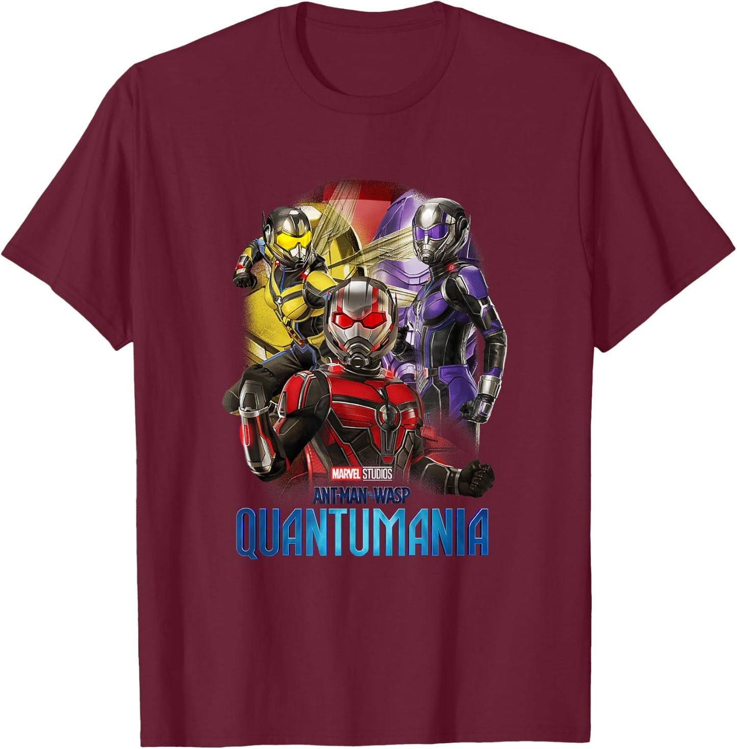 Marvel Ant-Man and the Wasp: Quantumania Shrinking Heroes T-Shirt - T-Shirt | Maroon