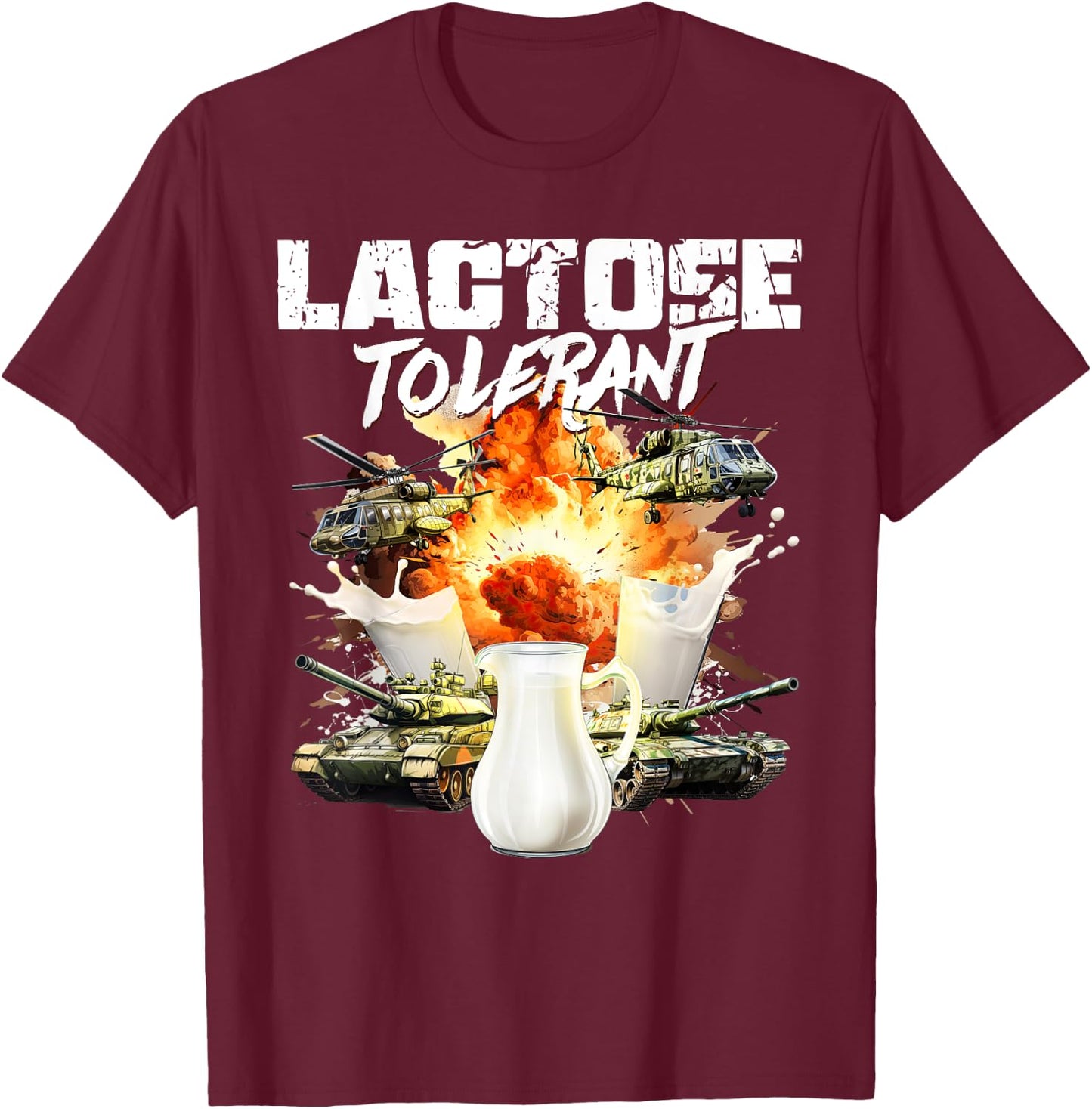 Lactose Tolerant T-Shirt - T-Shirt | Maroon