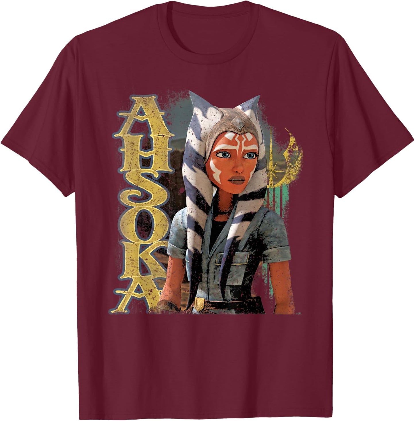 Star Wars Ahsoka Tano The Clone Wars Gone with a Trace T-Shirt - T-Shirt | Maroon