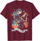 Wolf 4th of July American Flag Howling America Moon Funny Kids Men T-Shirt - T-Shirt | Maroon
