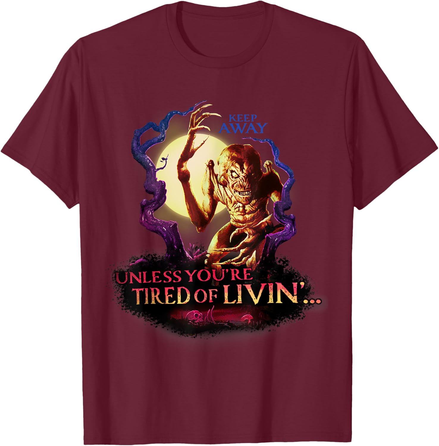 Pumpkinhead Tired of Living Silohuette T-Shirt - T-Shirt | Maroon