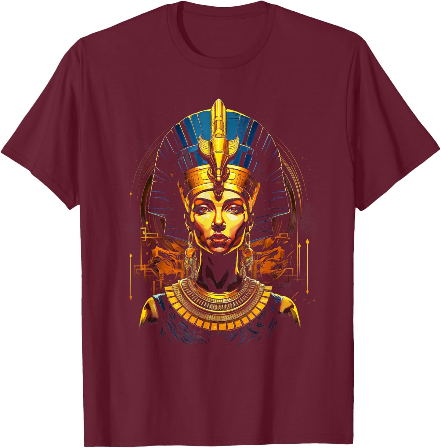 Egyptian Queen Nefertiti T-Shirt - T-Shirt | Maroon