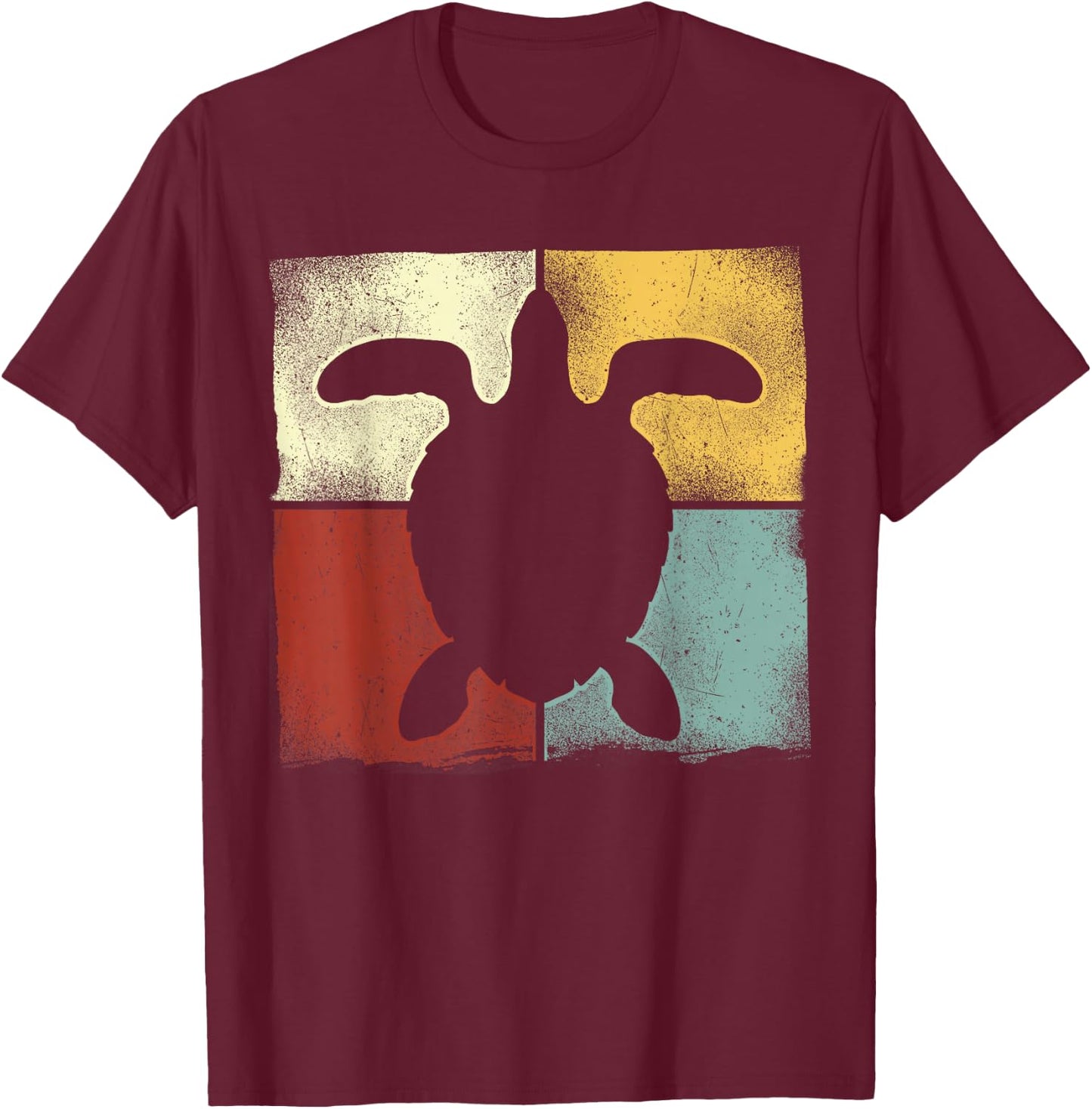Sea Turtle Tortoise Retro Vintage T-Shirt - T-Shirt | Maroon