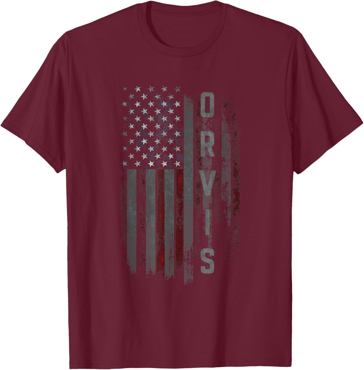 Orvis Family American Flag T-Shirt - T-Shirt | Maroon