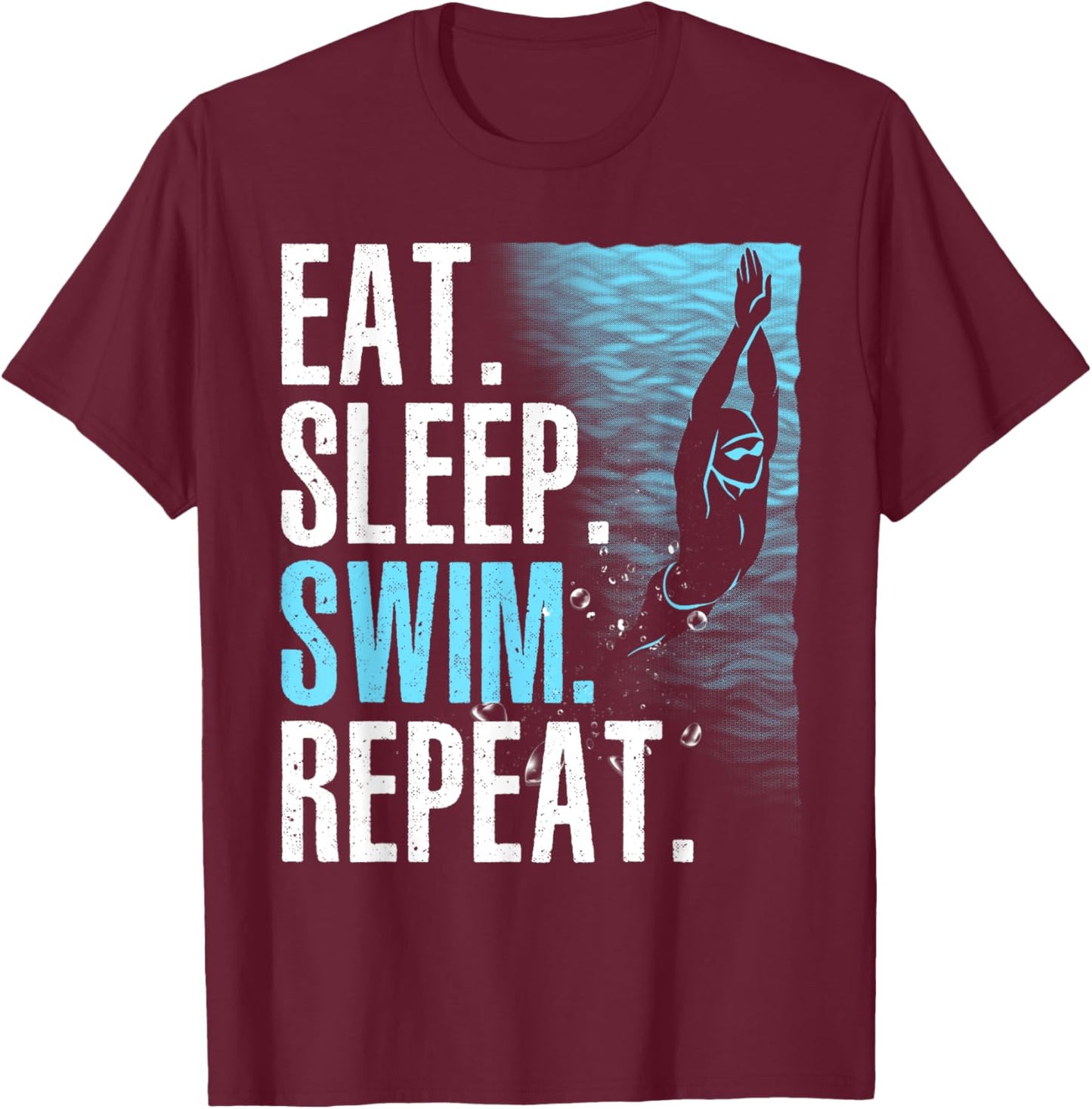 Funny Swimming Design Women Kids Swimmers Swim Team T-Shirt - T-Shirt | Maroon