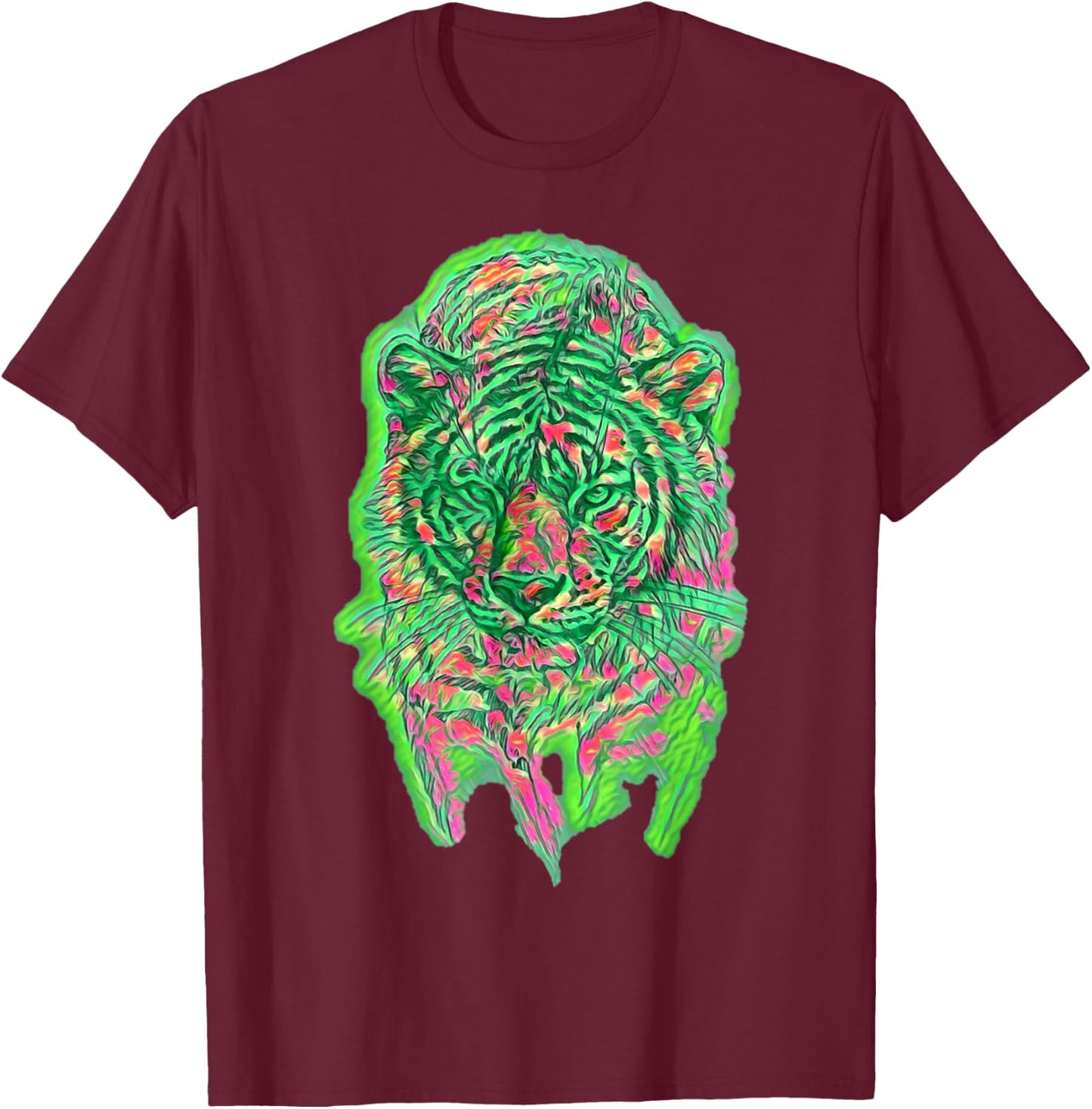 Tiger colorful trendy tattoo art pretty Men Women Kids T-Shirt - T-Shirt | Maroon