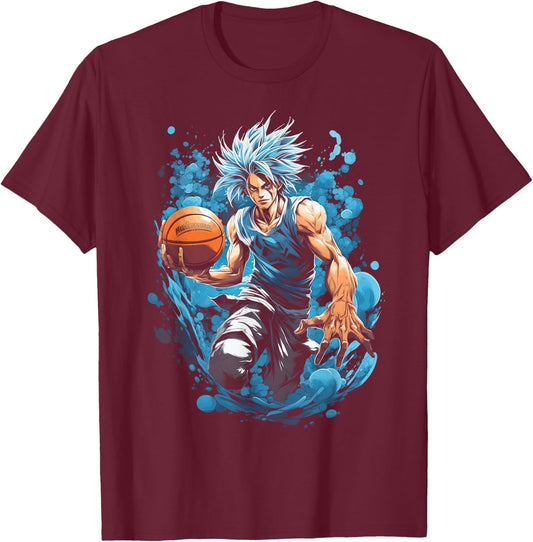 Anime Basketball player Sports Team T-Shirt - T-Shirt | Maroon