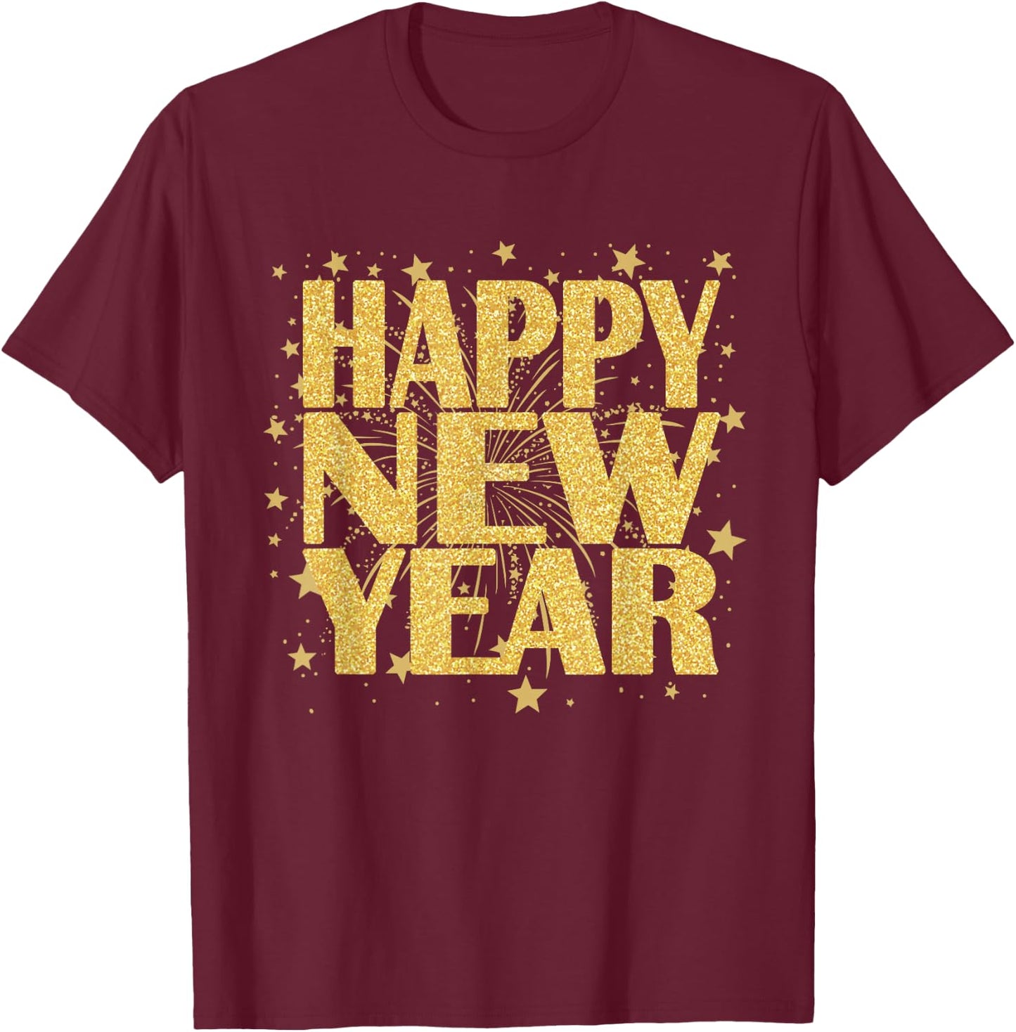 Happy New Year 2026 New Years Eve Party Countdown Fireworks T-Shirt - T-Shirt | Maroon