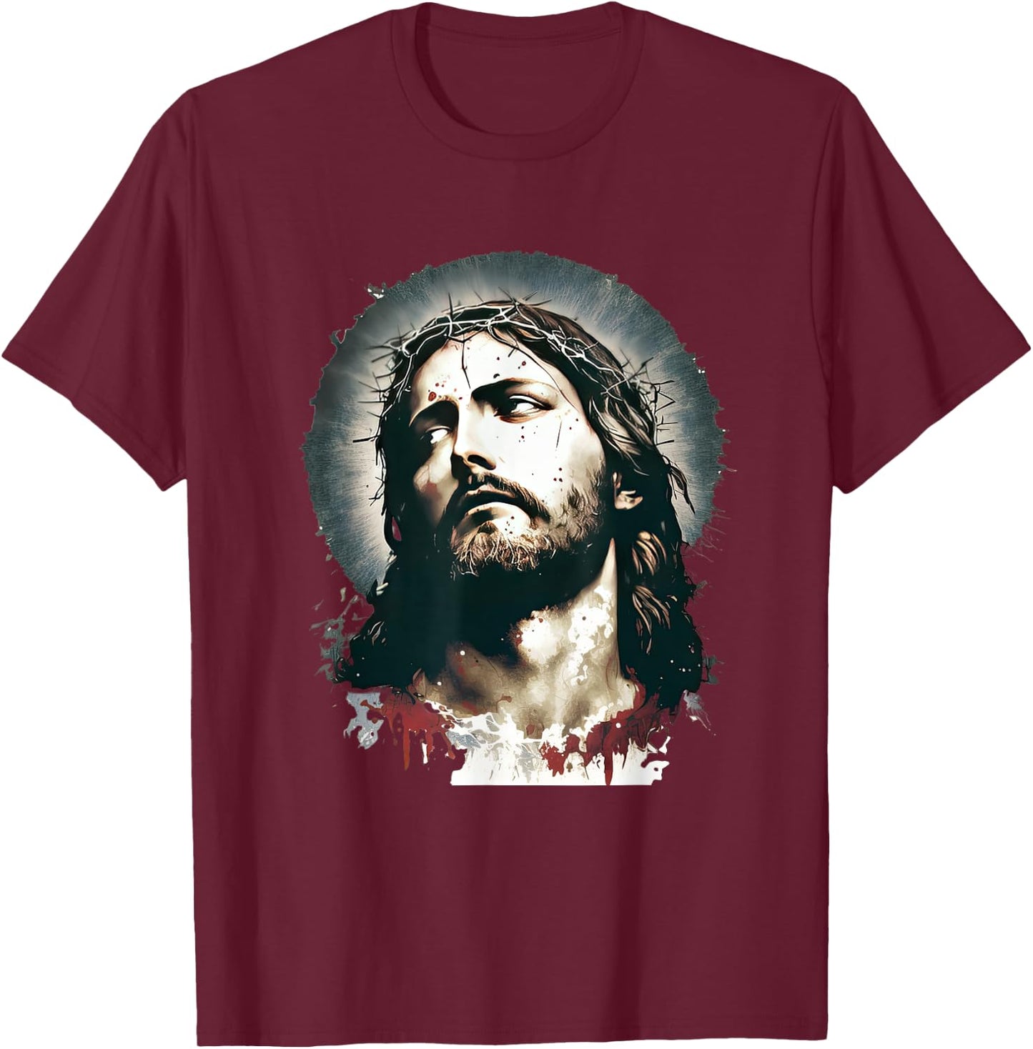 Christian Quotes Designs Faithful Christians Love Jesus Christ Graphical Design for Christians -Adults Black Small T-Shirt - T-Shirt | Maroon