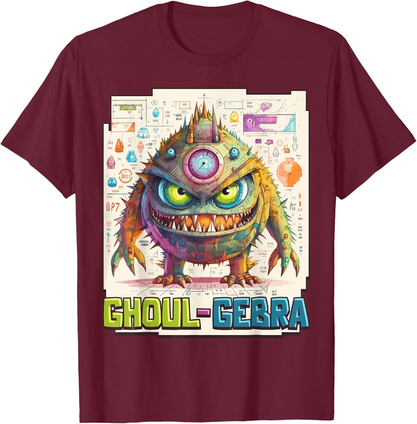 Ghoul-gebra - Funny Halloween Math Teacher Student Algebra Men Women T-Shirt - T-Shirt | Maroon