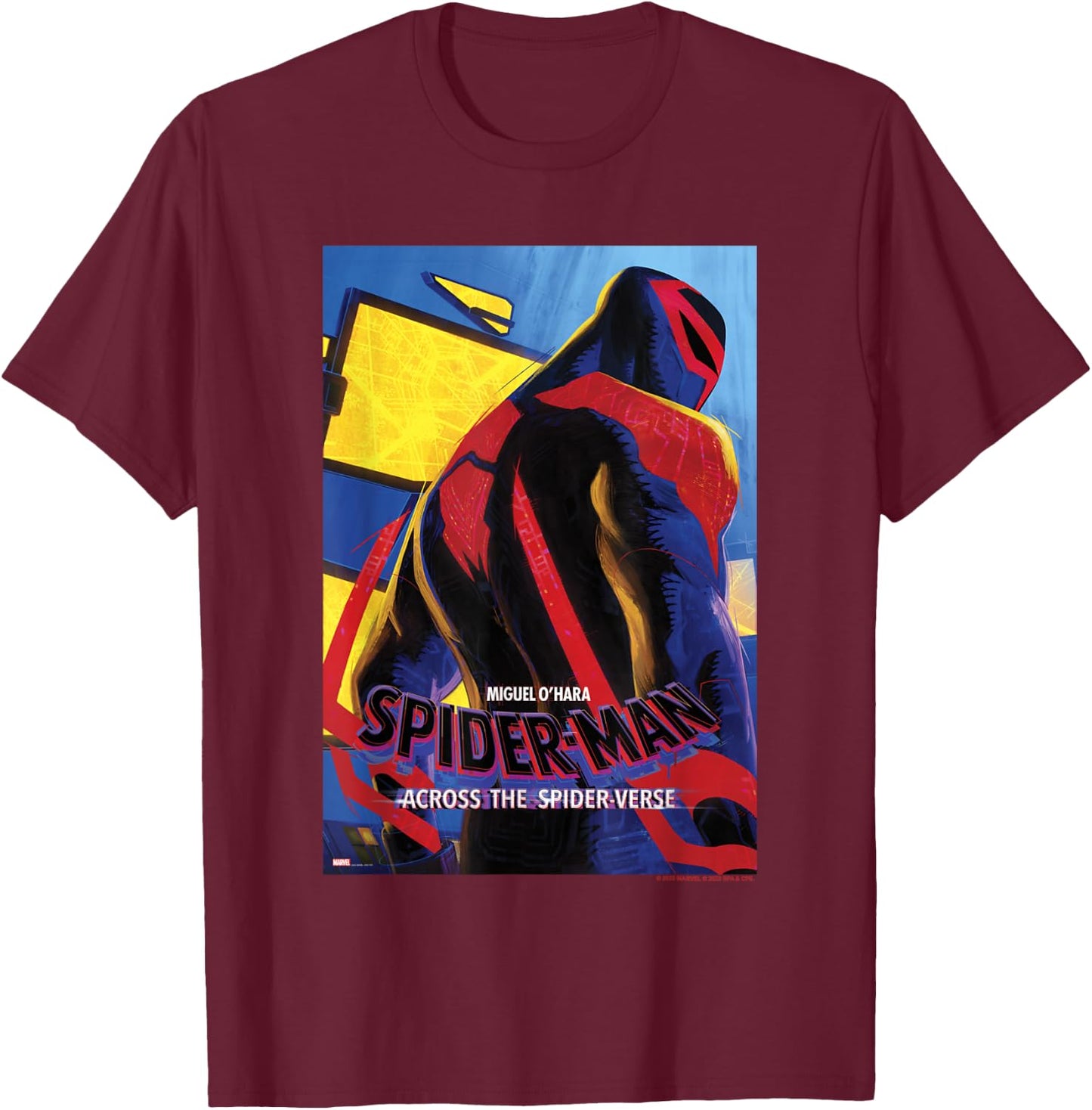 Marvel Spider-Man Across The Spider-Verse Part 1 Miguel Back T-Shirt - T-Shirt | Maroon