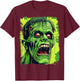 Classic Horror Green Zombie T-Shirt - T-Shirt | Maroon