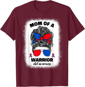 Mom of a Warrior CHD Congenital Heart Defect Awareness Women T-Shirt - T-Shirt | Maroon