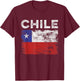 Chile Flag Distressed - Men Women Kids - Chilean Flag T-Shirt - T-Shirt | Maroon