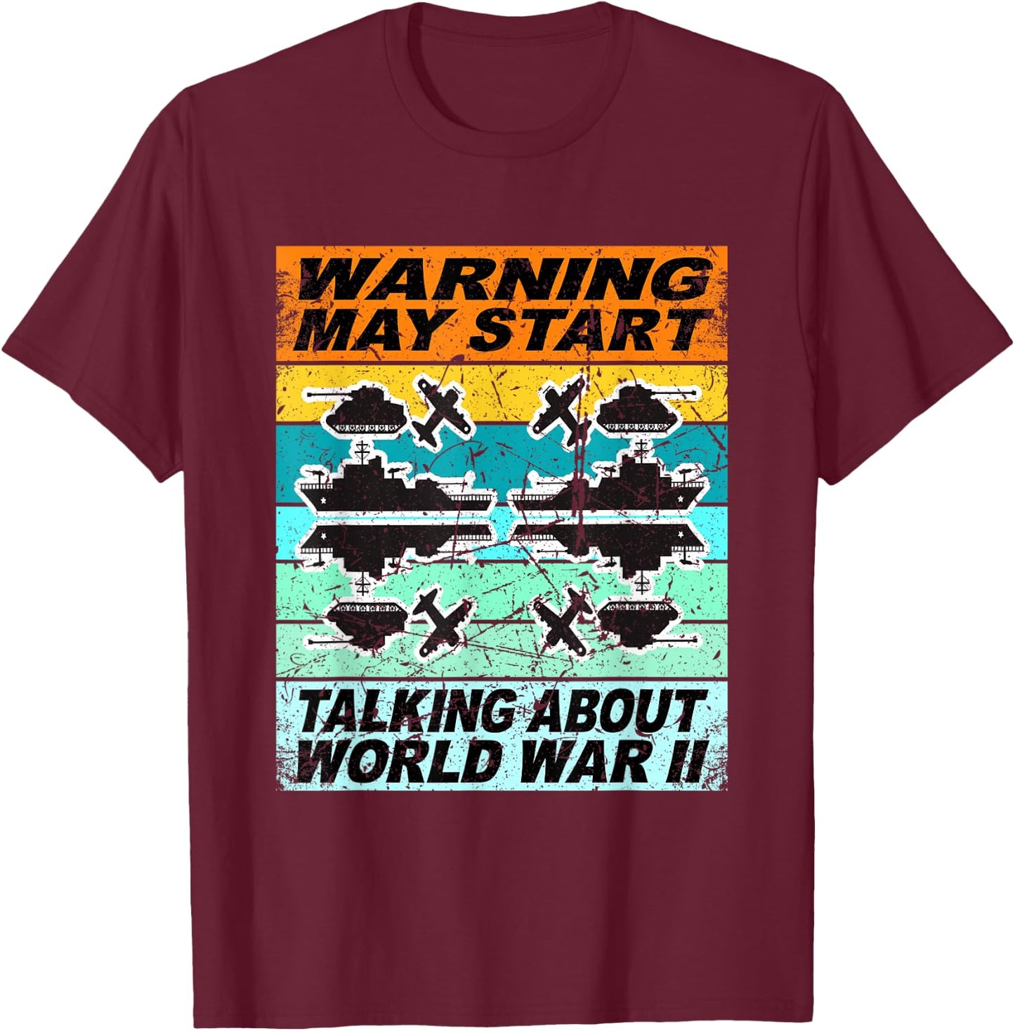 Retro World War 2 Memorabilia Shirt World War II WW2 Gear T-Shirt - T-Shirt | Maroon
