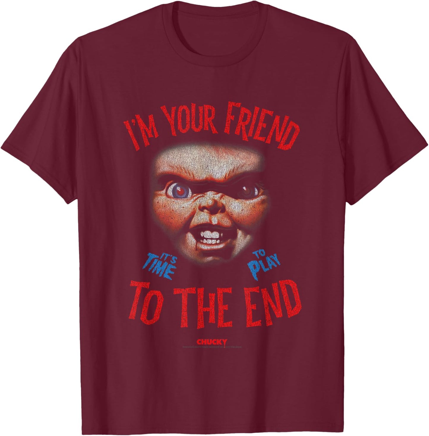 Chucky Friend Till The End T-Shirt - T-Shirt | Maroon