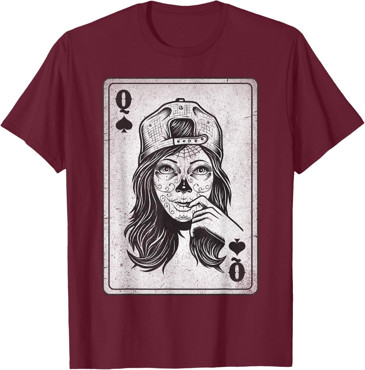 Matching Couple King And Queen skull T-Shirt - T-Shirt | Maroon